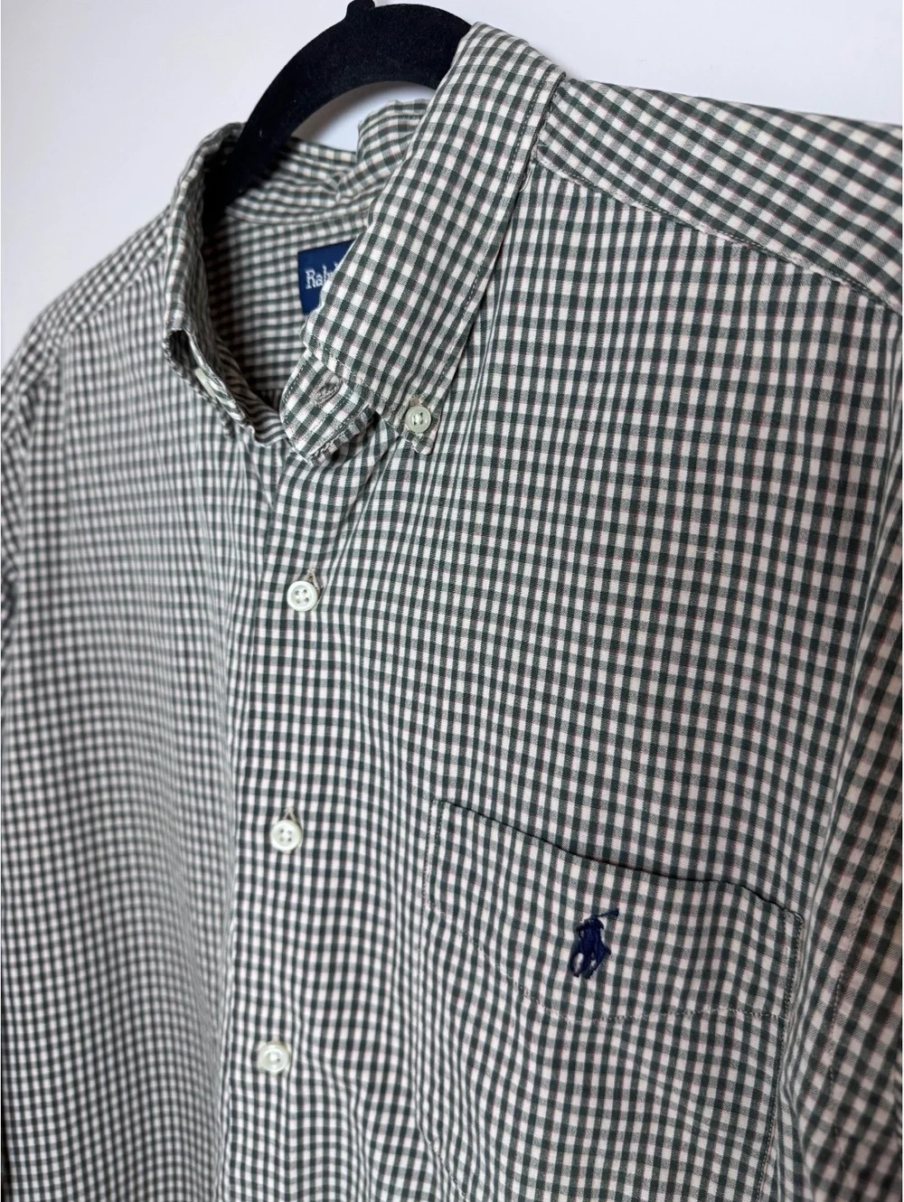 Ralph Lauren McMeel Men’s M Green Micro Check Button Down Shirt Size M